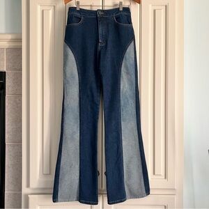 We The Free Flip It & Reverse It High Rise Wide Leg Flare Blue Jeans Size 27